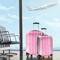 Vintage Pink Hawaiian Traditional Kapa Mix Flowers Lei Luggage Cover