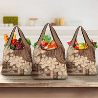 Samoa Women's Day Grocery Bag Tiale Flower Mix Siapo Tapa