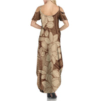 Samoa Women's Day Summer Maxi Dress Tiale Flower Mix Siapo Tapa LT7 - Polynesian Pride