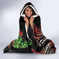 Aloha Hawaii Manta Rays Hooded Blanket Red Ohia Lehua