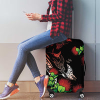 Aloha Hawaii Manta Rays Luggage Cover Red Ohia Lehua