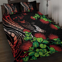 Aloha Hawaii Manta Rays Quilt Bed Set Red Ohia Lehua LT7 Red - Polynesian Pride