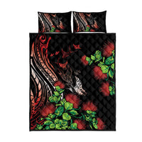 Aloha Hawaii Manta Rays Quilt Bed Set Red Ohia Lehua LT7 - Polynesian Pride