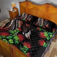 Aloha Hawaii Manta Rays Quilt Bed Set Red Ohia Lehua LT7 - Polynesian Pride