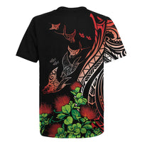 Aloha Hawaii Manta Rays Rugby Jersey Red Ohia Lehua