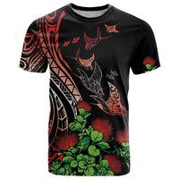 Aloha Hawaii Manta Rays T Shirt Red Ohia Lehua