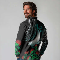 Aloha Hawaii Monk Seal Long Sleeve Polo Shirt Mix Ohia Lehua