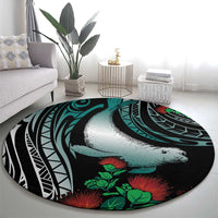 Aloha Hawaii Monk Seal Round Carpet Mix Ohia Lehua