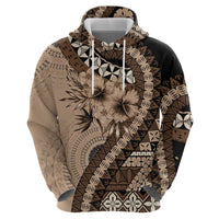 Bula Fiji Hoodie Mocha Brown Kaivity Masi Tapa