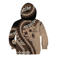 Bula Fiji Kid Hoodie Mocha Brown Kaivity Masi Tapa