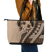 Bula Fiji Leather Tote Bag Mocha Brown Kaivity Masi Tapa