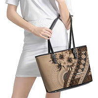 Bula Fiji Leather Tote Bag Mocha Brown Kaivity Masi Tapa