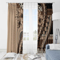 Bula Fiji Window Curtain Mocha Brown Kaivity Masi Tapa