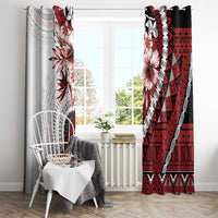 Bula Fiji Window Curtain White Kaivity Masi Tapa