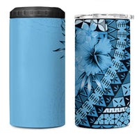 Bula Fiji 4 in 1 Can Cooler Tumbler Turquoise Kaivity Masi Tapa