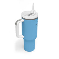 Bula Fiji Tumbler With Handle Turquoise Kaivity Masi Tapa