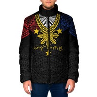Philippines Heritage Baybayin Mix Polynesian Padded Jacket LT7 Men Black - Polynesian Pride