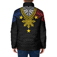 Philippines Heritage Baybayin Mix Polynesian Padded Jacket LT7 - Polynesian Pride