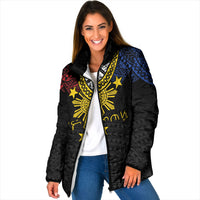 Philippines Heritage Baybayin Mix Polynesian Padded Jacket LT7 Women Black - Polynesian Pride