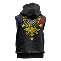 Philippines Heritage Baybayin Mix Polynesian Sleeveless Hoodie