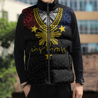 Philippines Heritage Baybayin Mix Polynesian Sleeveless Puffer Jacket