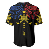 Philippines Heritage Personalized Baseball Jersey Baybayin Philipinas Sun LT7 - Polynesian Pride
