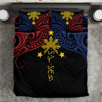 Philippines Heritage Bedding Set Baybayin Philipinas Sun LT7 Black - Polynesian Pride