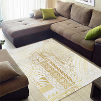 Samoa Lotu Tamaiti Mamanu Siapo Area Rug Golden Plumeria - Polynesian Pride