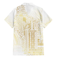 Samoa Lotu Tamaiti Mamanu Siapo Family Matching Mermaid Dress and Hawaiian Shirt Golden Plumeria - Polynesian Pride