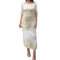 Samoa Lotu Tamaiti Mamanu Siapo Family Matching Puletasi and Hawaiian Shirt Golden Plumeria - Polynesian Pride