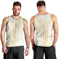Samoa Lotu Tamaiti Mamanu Siapo Men Tank Top Golden Plumeria - Polynesian Pride