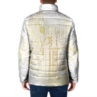 Samoa Lotu Tamaiti Mamanu Siapo Padded Jacket Golden Plumeria - Polynesian Pride