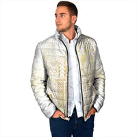 Samoa Lotu Tamaiti Mamanu Siapo Padded Jacket Golden Plumeria - Polynesian Pride