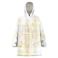 Samoa Lotu Tamaiti Mamanu Siapo Wearable Blanket Hoodie Golden Plumeria - Polynesian Pride