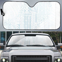 Samoa Lotu Tamaiti Mamanu Siapo Auto Sun Shade Off White Plumeria - Polynesian Pride