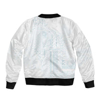 Samoa Lotu Tamaiti Mamanu Siapo Bomber Jacket Off White Plumeria - Polynesian Pride