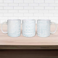 Samoa Lotu Tamaiti Mamanu Siapo Ceramic Mug Off White Plumeria - Polynesian Pride