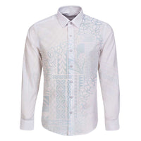 Samoa Lotu Tamaiti Mamanu Siapo Family Matching Long Sleeve Bodycon Dress and Hawaiian Shirt Off White Plumeria - Polynesian Pride