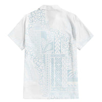 Samoa Lotu Tamaiti Mamanu Siapo Family Matching Mermaid Dress and Hawaiian Shirt Off White Plumeria - Polynesian Pride