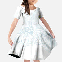 Samoa Lotu Tamaiti Mamanu Siapo Family Matching Puletasi and Hawaiian Shirt Off White Plumeria - Polynesian Pride