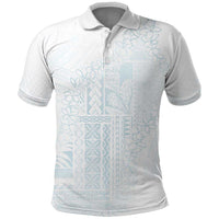 Samoa Lotu Tamaiti Mamanu Siapo Polo Shirt Off White Plumeria - Polynesian Pride