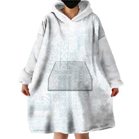 Samoa Lotu Tamaiti Mamanu Siapo Wearable Blanket Hoodie Off White Plumeria - Polynesian Pride