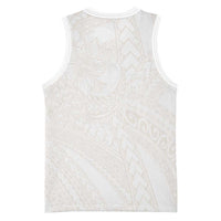 Samoa Lotu Tamaiti Ivory Basketball Jersey Teuila Tatau - Polynesian Pride