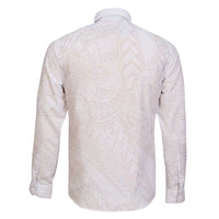 Samoa Lotu Tamaiti Ivory Family Matching Off Shoulder Short Dress and Hawaiian Shirt Teuila Tatau - Polynesian Pride