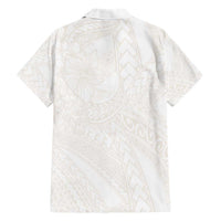 Samoa Lotu Tamaiti Ivory Family Matching Short Sleeve Bodycon Dress and Hawaiian Shirt Teuila Tatau - Polynesian Pride