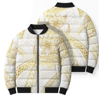 Samoa Lotu Tamaiti Gold Bomber Puffer Jacket Teuila Tatau - Polynesian Pride