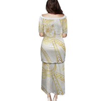 Samoa Lotu Tamaiti Gold Family Matching Puletasi and Hawaiian Shirt Teuila Tatau - Polynesian Pride