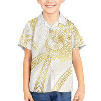 Samoa Lotu Tamaiti Gold Family Matching Summer Maxi Dress and Hawaiian Shirt Teuila Tatau - Polynesian Pride