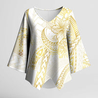 Samoa Lotu Tamaiti Gold Kimono Sleeve Blouse Teuila Tatau - Polynesian Pride