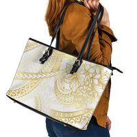 Samoa Lotu Tamaiti Gold Leather Tote Bag Teuila Tatau LT7 - Polynesian Pride